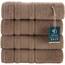 Qute Home 4-teiliges Badetuch Set, 100% türkische Baumwolle, Premium-Qualität, Handtücher für Badezimmer, schnell trocknend, perfekt für den täglichen Gebrauch, Set beinhaltet 4 Badetücher (braun)