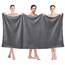 JML Mikrofaser-Badetücher, Jumbo-Badetücher, 2 Stück (88,9 x 177,8 cm), übergroß, weich, super absortbent und schnell trocknend, Mehrzweck-Badetücher für Körper, Sport, Fitness, Yoga, Grau