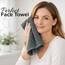 Dan River Premium-Waschlappen für Ihr Gesicht, 100% Baumwolle, 550 g/m², sehr saugfähige Gesichtshandtücher für Körper, Dusche, Badezimmer, 30,5 x 30,5 cm, Grau, 12 Stück