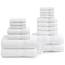 LANE LINEN 18-teiliges Badetuch-Set, 100 % Baumwolle, weiß, 4 Badetücher, 6 Handtücher, 8 Waschlappen, weich, saugfähig, Hotelqualität, für Badezimmer und Gäste