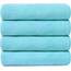 JML Handtücher, großes Mikrofaser-Badetuch-Set, 4 Stück, 68,6 x 139,7 cm, weich, super saugfähig, schnell trocknend, für Schwimmen, Pool, Fitness, Sport, Yoga – Himmelblau