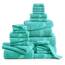 LANE LINEN 24 Stück Handtücher für Badezimmer – 100% Baumwolle, übergroße Badetücher, schnell trocknende Spa-Handtücher, 2 extra große Badetücher, 8 Waschlappen, 4 Fingerspitzen-Handtücher – Blaugrün
