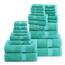 LANE LINEN 24 Stück Handtücher für Badezimmer – 100% Baumwolle, übergroße Badetücher, schnell trocknende Spa-Handtücher, 2 extra große Badetücher, 8 Waschlappen, 4 Fingerspitzen-Handtücher – Blaugrün