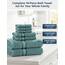 LANE LINEN Luxuriöses Badetuch-Set – 100% Baumwolle, Zero Twist, schnell trocknende Duschtücher, extra saugfähiges Badetuch, super weich, 6 Badetücher, 6 Waschlappen, Blaugrün (8 Stück)