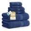 LANE LINEN Badetücher für Badezimmer Set,100% Baumwolle Handtücher Set, 6 Stück Absorbent Handtuchsets für Badezimmer, Schnell Trocken Badetücher Set, 2 Badetücher für Erwachsene, 2 Waschlappen,Navy