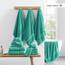 LANE LINEN Luxus Badetücher Set - 3-teiliges Set, 100% Baumwolle Badetücher, Zero Twist, schnelle Duschtücher, saugfähiges Handtuch, super weich, 1 Badetuch, 1 Handtuch, 1 Waschlappen - Blaugrün