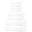 Tens Towels Badetücher Set, 2 extra große Badetücher, 2 Handtücher, 4 Waschlappen, 100% Baumwolle, super saugfähig, schnell trocknende Badtücher für den täglichen Gebrauch (8er-Set) (weiß)