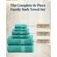 16-teiliges Badetücher – 100% Baumwolle Handtücher für Badezimmer, Premium-Qualität Hotel Handtücher, hoch saugfähiges Badezimmer Handtuch-Set, 4 Badetücher, 4 Handtücher und 8 Waschlappen – Blaugrün