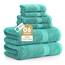 LANE LINEN Badetuch-Set aus 100 % Baumwolle, 6-teilig, weich, strapazierfähig und sehr saugfähig, 2 Badetücher, 2 Waschlappen, 2 Handtücher für Badezimmer, Familien-Set, Premium-Qualität und
