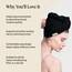 Kitsch Microfiber Hair Towel Wrap for Women – Ultra Absorbent Microfiber Bath Towels for Wet, Curly, Long or Short Hair – Anti-Frizz Hair Wrap, Great Hair Care Gifts for Women – Black
