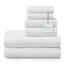 Welhome Franklin Premium Handtuch-Set, 100% Baumwolle, 6-teilig, weiß, Popcornstruktur, sehr saugfähig, langlebig, fusselarm, Hotel- und Spa-Badetücher, 600 g/m², 2 Badetücher, 2 Badetücher, 2