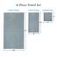 Welhome Franklin 100% Cotton Textured Towel (Dusty Blue) - Set of 6 - Highly Absorbent - Combed Cotton - Durable - Low Lint - 600 GSM - Machine Washable : 2 Bath Towels - 2 Hand Towels - 2 Wash Towels