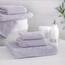 Welhome Franklin 100% Cotton Textured Towel (Lilac) - Set of 6 - Highly Absorbent - Combed Cotton - Durable - Low Lint - 600 GSM - Machine Washable : 2 Bath Towels - 2 Hand Towels - 2 Wash Towels