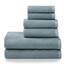 Welhome Franklin 100% Cotton Textured Towel (Dusty Blue) - Set of 6 - Highly Absorbent - Combed Cotton - Durable - Low Lint - 600 GSM - Machine Washable : 2 Bath Towels - 2 Hand Towels - 2 Wash Towels