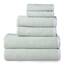 Welhome Franklin Premium Handtuch-Set, 100% Baumwolle, 6-teilig, Salbeigrün, Popcornstruktur, sehr saugfähig, langlebig, fusselarm, Hotel- und Spa-Badetücher, 600 g/m², 2 Badetücher, 2 Badetücher, 2