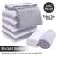 TENSTARS Premium-Waschlappen-Set – schnell trocknend – weicher Mikrofaser-Korallensamt sehr saugfähig – vielseitig einsetzbar als Bad, Spa, Gesicht, Fingerspitzen-Handtuch (grau und weiß)