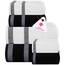 Casa Copenhagen, 6teiliges Designer Handtuch Geschenkset aus 100% ägyptischer Baumwolle – Dunkelschwarz + Weiß, 600 g/m² (2Badetücher, 2Handtücher, 2Waschhandschuhe) Geschenkbox für Damen & Herren