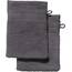 REDBEST Waschhandschuh 2er-Pack Chicago anthrazit Größe 15x21 cm - saugstark, strapazierfähig, ideal für Reisen, Sport (weitere Farben)
