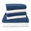 Dyckhoff 0410996450 Handtuchset "Brillant", 2 Badetücher / Duschtücher 70 x 140 cm und 4 Handtücher 50 x 100 cm, 6-teilig, weiß / blau