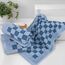 Jacquotha Handtuchset, Karierte Handtücher für Bad, Gesicht und Haare, für Damen und Herren, Küche, luxuriöse Baumwolle, weich und flauschig, 33 x 74 cm, 4er-Set, blau