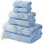 Modern Threads 6-teiliges Handtuchset aus gefärbtem Jacquard/solidem Charlize Blue