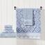 Modern Threads 6-teiliges Handtuchset aus gefärbtem Jacquard/solidem Charlize Blue