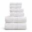 Springtree Home Handtuchset aus 100% Baumwolle | Geometrisches Strukturdesign | Saugfähig, schnelltrocknend | 2 Badetücher, 2 Handtücher und 2 Waschlappen |