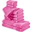 REDBEST Frottier-Set 10-TLG. Chicago pink Größe - Handtuch, Duschtuch, Gästetuch, Waschhandschuh - saugstark, strapazierfähig, ideal für Reisen, Sport