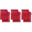 REDBEST Waschhandschuhe, Waschlappen 6er-Pack Chicago rot Größe 15x21 cm - saugstark, strapazierfähig, ideal für Reisen, Sport (weitere Farben)