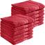 REDBEST Handtuchset, Frottierset 12er-Pack Chicago rot Größe 50x100 cm - saugstark, strapazierfähig, ideal für Reisen, Sport (weitere Farben)