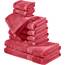 REDBEST Frottier-Set 10-TLG. Chicago rot Größe - Handtuch, Duschtuch, Gästetuch, Waschhandschuh - saugstark, strapazierfähig, ideal für Reisen, Sport