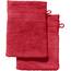 REDBEST Waschhandschuh 2er-Pack Chicago rot Größe 15x21 cm - saugstark, strapazierfähig, ideal für Reisen, Sport (weitere Farben)