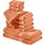 REDBEST Frottier-Set 10-TLG. Chicago Terra Größe - Handtuch, Duschtuch, Gästetuch, Waschhandschuh - saugstark, strapazierfähig, ideal für Reisen, Sport