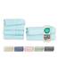 Müskaan® 6er Bambus Handtuch Set Aqua, 50% Baumwolle & 50% Bambus, 450g/m² – 2X Duschtuch 70x140cm & 4X Handtuch 50x100cm – Öko-Tex, Frottee Handtücher Set Baumwolle, Handtuchset Blau, 60°C waschbar