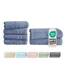 Müskaan® 6er Bambus Handtuch Set Rauchblau, 50% Baumwolle & 50% Bambus, 450g/m² – 2X Duschtuch 70x140cm & 4X Handtuch 50x100cm – Öko-Tex, Handtücher Set Baumwolle, Handtuchset Blau, 60°C waschbar