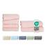 Müskaan® 6er Bambus Handtuch Set Rosé, 50% Baumwolle & 50% Bambus, 450g/m² – 2X Duschtuch 70x140cm & 4X Handtuch 50x100cm – Öko-Tex, Handtücher Set Baumwolle, Handtuchset Blau, 60°C waschbar