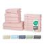 Müskaan® 14er Bambus Handtuch Set Rosé, 50% Baumwolle & 50% Bambus, 450g/m² – 2X Duschtuch 70x140cm, 4X Handtuch 50x100cm & 8X Gästetuch 50x30cm – Öko-Tex, Handtuchset Blau, 60°C waschbar