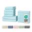 Müskaan® 14er Bambus Handtuch Set Aqua, 50% Baumwolle & 50% Bambus, 450g/m² – 2X Duschtuch 70x140cm, 4X Handtuch 50x100cm & 8X Gästetuch 50x30cm – Öko-Tex, Baumwoll Handtuchset Blau, 60°C waschbar