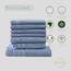 Müskaan® 14er Bambus Handtuch Set Rauchblau, 50% Baumwolle & 50% Bambus, 450g/m² – 2X Duschtuch 70x140cm, 4X Handtuch 50x100cm & 8X Gästetuch 50x30cm – Öko-Tex, Handtuchset Blau, 60°C waschbar