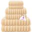 Casa Copenhagen, 6teiliges Designer Handtuch Geschenkset aus 100% ägyptischer Baumwolle Beige, 600 g/m² (2Badetücher, 2Handtücher, 2Waschhandschuhe) Geschenkbox für Damen & Herren