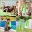 Jokisa Mikrofaser Handtuch 2er Set, 180X90cm Strandtuch Mikrofaser + 80X40cm Sporthandtuch, Schnelltrocknendes & Sandfrei Handtücher für Outdoor Sauna Strand Trekking (Hellgrün)