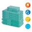 Lavea® 10-teiliges Handtuch Set Elena, 100% Baumwolle - 4 x Handtuch, 2 x Duschtuch, 2 x Gästetuch, 2 x Waschhandschuh, Frottee Handtücher Set weich, saugstark & pflegeleicht, Bad & Gäste, Türkis