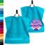 Lashuma 2er Handtuchset Seiftücher Blau Aquamarin, Linz Frottee Gesichtstücher 30x30 cm