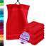 Lashuma 4er Badezimmer Set Händehandtücher Rot - Scharlach, Linz Frottee Gästetücher 30x50 cm