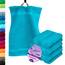Lashuma 4X Gästetuch 30x50 cm, Handtuchset Blau - Aquamarin, Linz Handtücher klein
