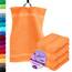 Lashuma 4er Set Gästehandtücher Orange - Blutorange, Linz kleine Handtücher 30x50 cm weich