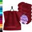 Lashuma 6er Set Frottee Seiftuch 30x30 cm, Linz Gästehandtücher Set Rot - Rubin