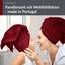 Lashuma 2X Handtuch Set Baumwolle 50x100 cm, Linz Wellness Badetuch Rot - Rubin