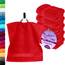 Lashuma 6er Set Seiftuch 30x30 cm, hochwertige Gästehandtücher Rot - Scharlach, Kleine Handtücher Linz