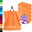 Lashuma 6er Set Baby Waschlappen Orange, Linz weiche, Flauschige Gästetücher 30x30 cm